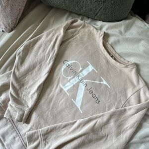 Monogram Logo Relaxed Fleece Calvin Klein Crewneck